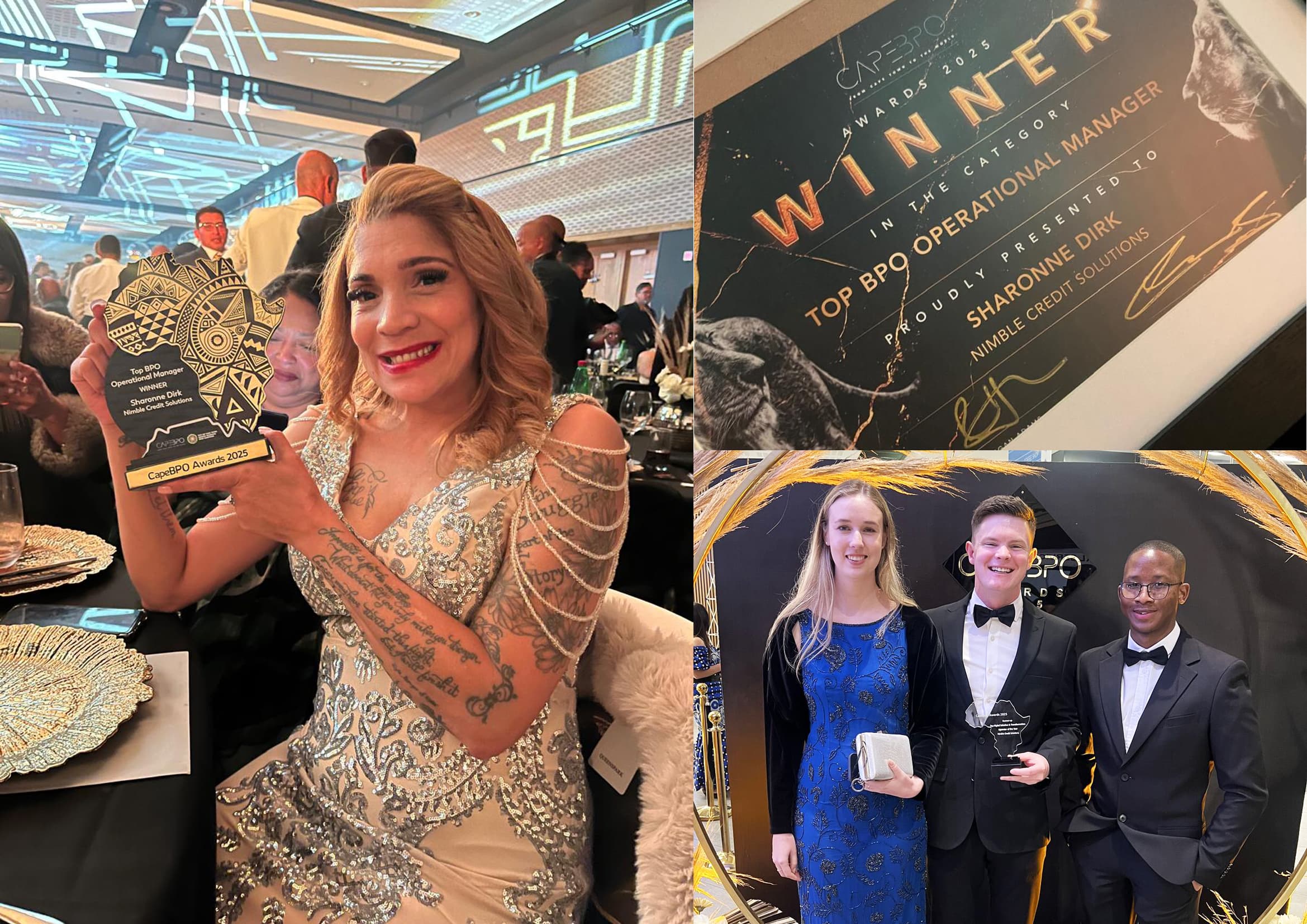 Nimble team celebrating at the CapeBPO Awards 2025